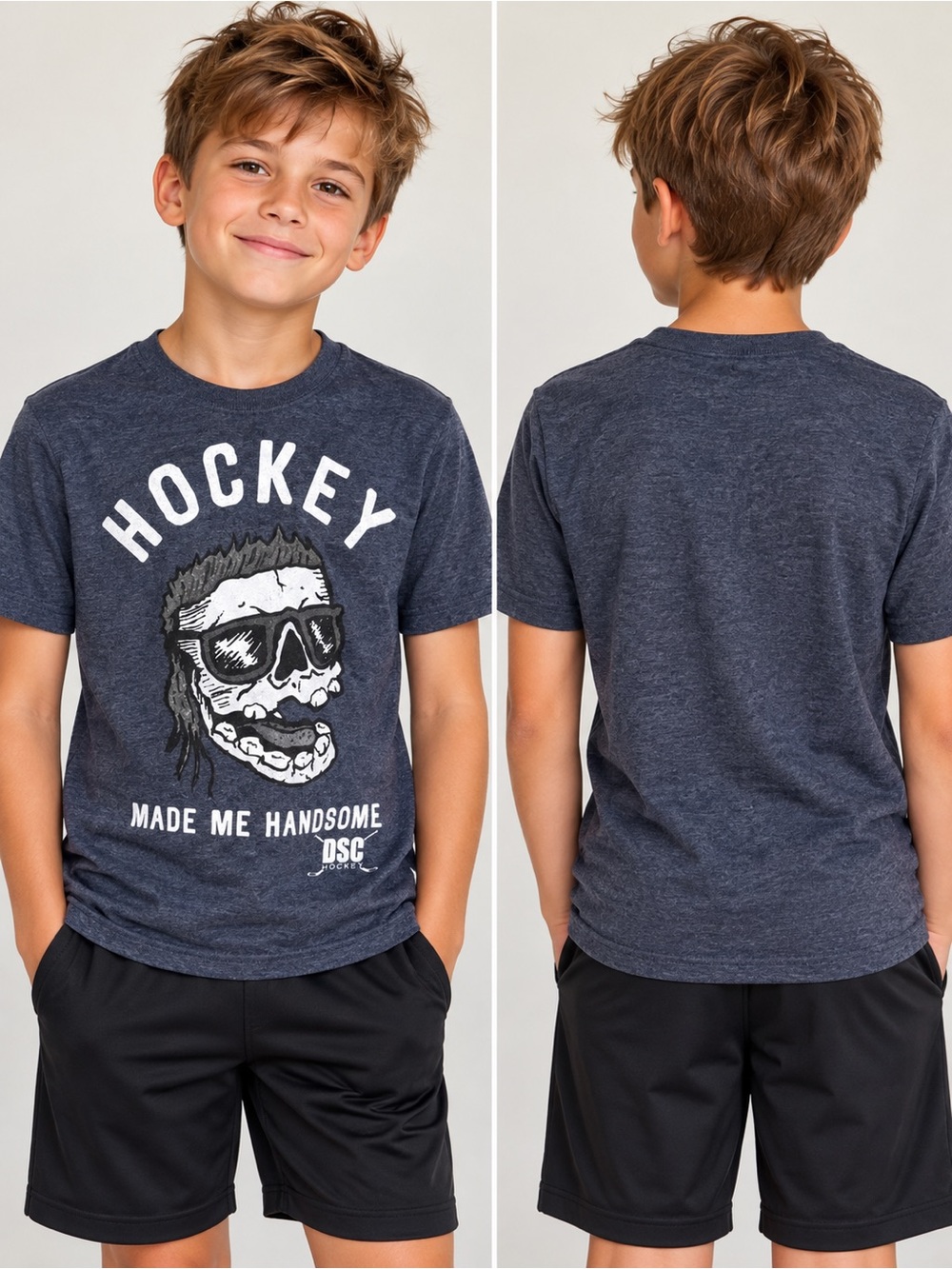 DSC Hockey Youth Medium Graphic T-Shirt – Hockey Made Me Handsome